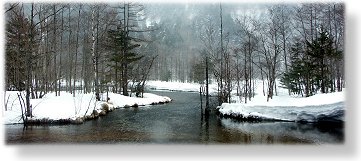 冬景色の上高地・田代池
